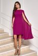 Grape Bodycon Midi Cocktail Party Dress With Cape Sleeves Sale