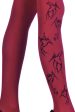 BIRD Wine Red Printed Tights For Cheap