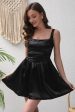 Black A-Line Satin Mini Party Dress Supply