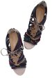 CECCONELLO ALESIA Purple Petrol Cord Heeled Sandals For Cheap