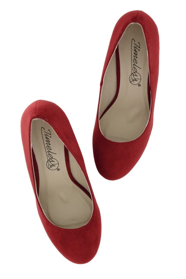 TILDA Red Suede Wedges Online now