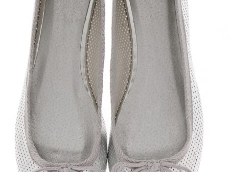 MABLE Silver Perforated Ballerinas For Discount