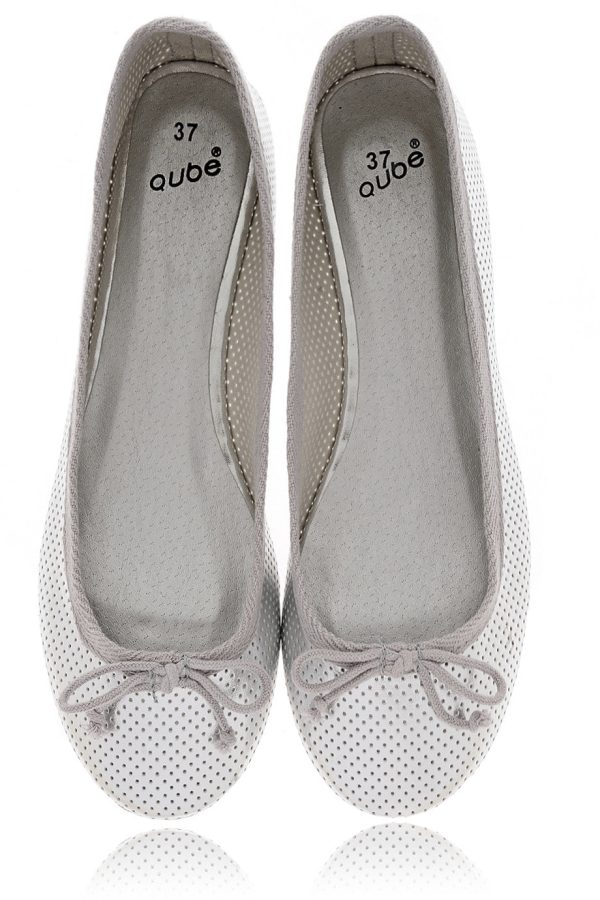 MABLE Silver Perforated Ballerinas For Discount