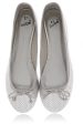 MABLE Silver Perforated Ballerinas For Discount