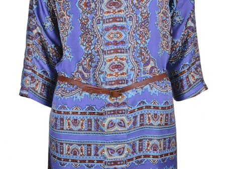 AGRAIRE Blue Purple Dress with Designs Online Sale