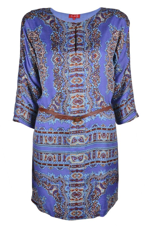 AGRAIRE Blue Purple Dress with Designs Online Sale