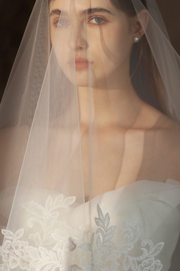 White Classic Two Tier Bridal Veil Sale