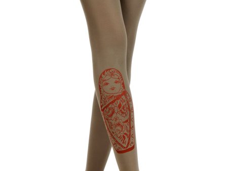 ZOHARA BABUSHKA Khaki Opaque Tights For Discount