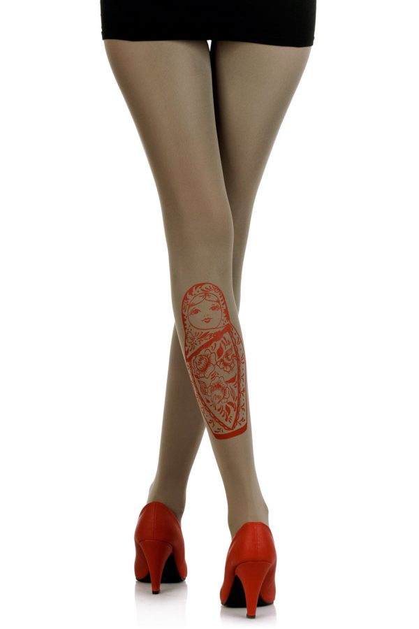 ZOHARA BABUSHKA Khaki Opaque Tights For Discount