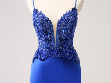 Sparkly Royal Blue Sequin Tight Short Homecoming Dress With Lace Up Back For Sale