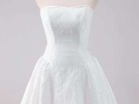 Simple White A-Line Strapless Short Homecoming Dress Sale