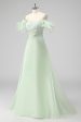 A Line Light Green Off The Shoulder Sequins Wedding Guest Dress Online now