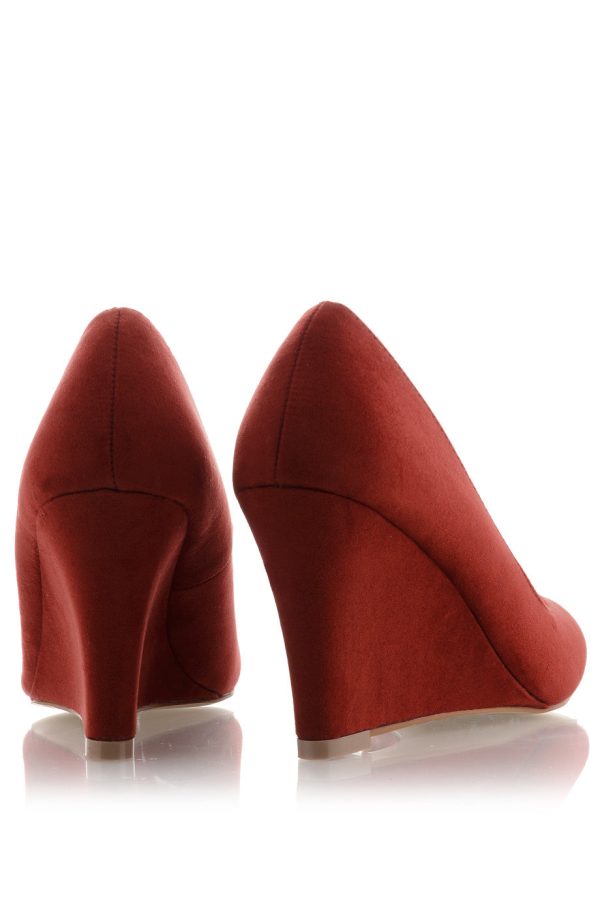 TILDA Red Suede Wedges Online now