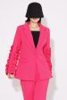 Fuchsia 2 Pieces Notched Lapel One Button Women Suits Hot on Sale