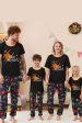 Black and Orange Spider Printed Halloween Family Pajamas Set Sale