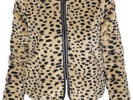 C BLOCK JALIA Leopard Fur Jacket Online