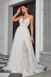 A Line Ivory Spaghetti StrapsAppliqued Long Wedding Dress Discount