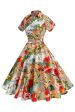 Flower A Line Printed Vintage 1950s Dress Discount