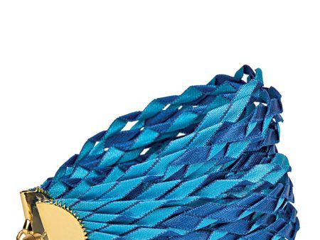 Zig Zag Blue Silk Bracelet Cheap