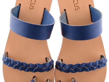 AGNOTIS Blue Leather Sandals Fashion