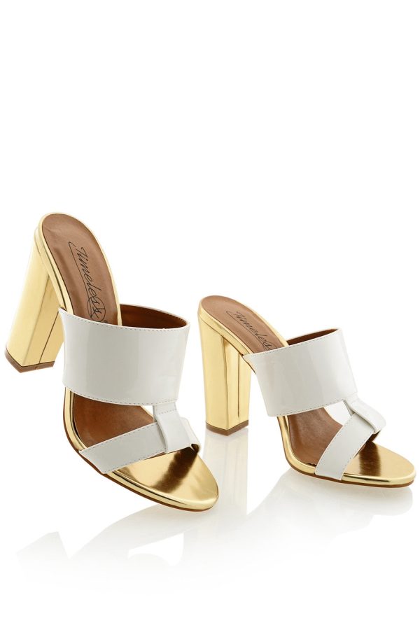 AMY White Gold Mules Online Sale