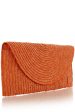 PENNY Orange Woven Clutch Online now