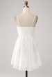 Modest White A-Line Spaghetti Straps Short Graduation Dress For Discount