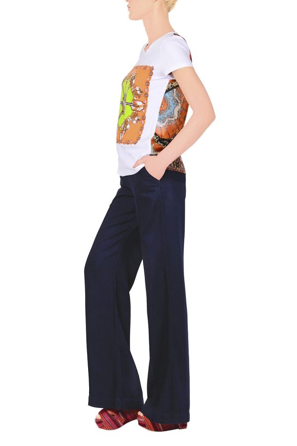 CARLOS MIELE DARK DENIM Wide Pants Online Sale