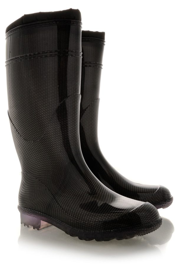 ANDES Black Lace Rubber Boots Online