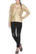 SIERA Metallic Gold Knitted Jumper Online Sale