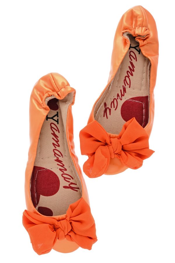 RIA Orange Patent Ballerinas Online Hot Sale