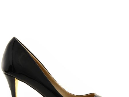 AGNES Black Patent Court Pumps Discount