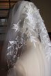 White Elegant Appliqued Bridal Veil Cheap