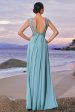 Grey Green A-Line Sequins Chiffon Bridesmaid Dress Hot on Sale