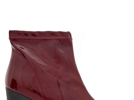 ARIADNA Bordeaux Patent Leather Ankle Boots For Sale