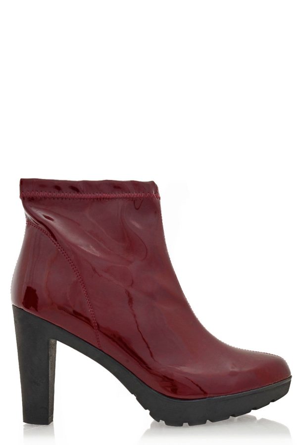 ARIADNA Bordeaux Patent Leather Ankle Boots For Sale