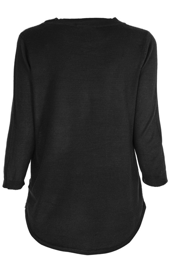 ALIN Black Nacre Crackled Blouse For Cheap