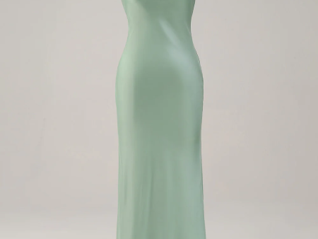 Agave Mermaid Halter Open Back Long Bridesmaid Dress For Sale