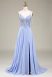 A-Line Lavender Long Prom Dress with Appliques Fashion