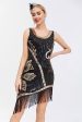 Beaded Black 1920s Dress with Fringes Hot on Sale