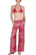 MANOLA Coral Print Silk Pants Discount