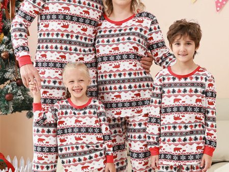 Black and White Printed Christmas Fmaily Matching Pajamas Set Cheap