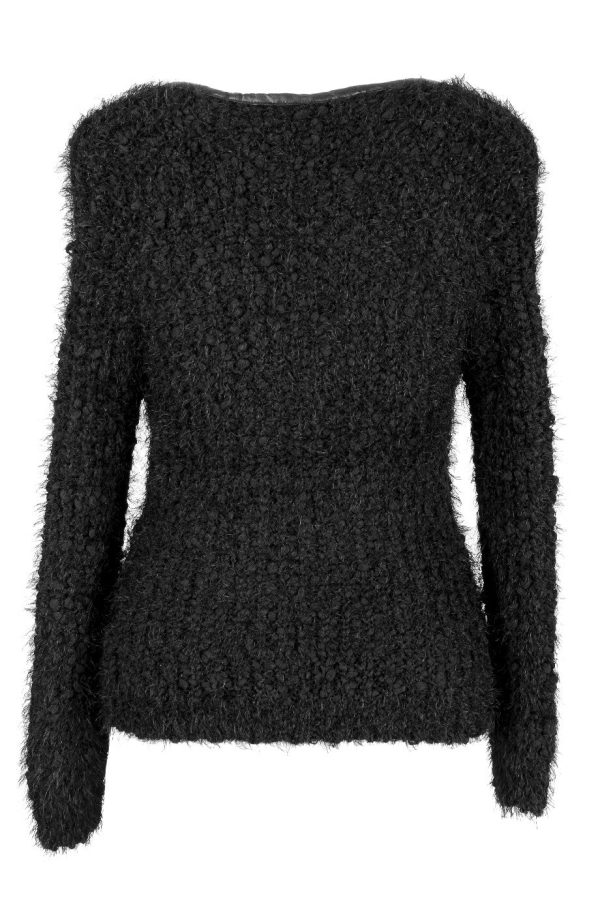 CUTIE Black Fluffy Cardigan Online