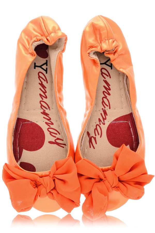 RIA Orange Patent Ballerinas Online Hot Sale