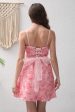 Pink Flower A-Line Spaghetti Straps Short Party Dress Cheap