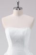 Simple White A-Line Strapless Short Homecoming Dress Sale