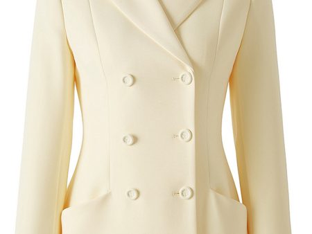 Apricot Peak Lapel Double Breasted Blazer Fashion