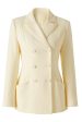 Apricot Peak Lapel Double Breasted Blazer Fashion