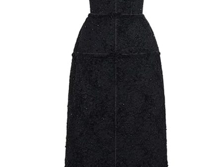 Zardena Black Crystal Embellished Dress Hot on Sale