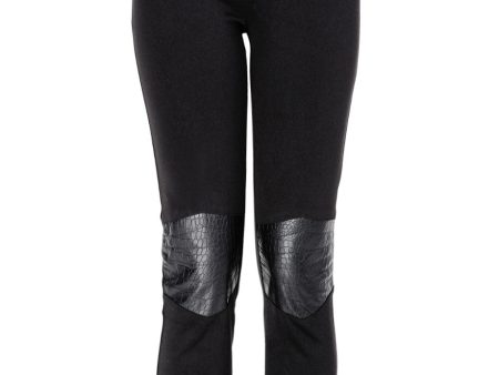 SAGE Black Pants with Leather Details Fashion